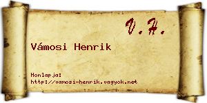 Vámosi Henrik névjegykártya